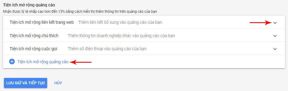Sử dụng tiện ích mở rộng